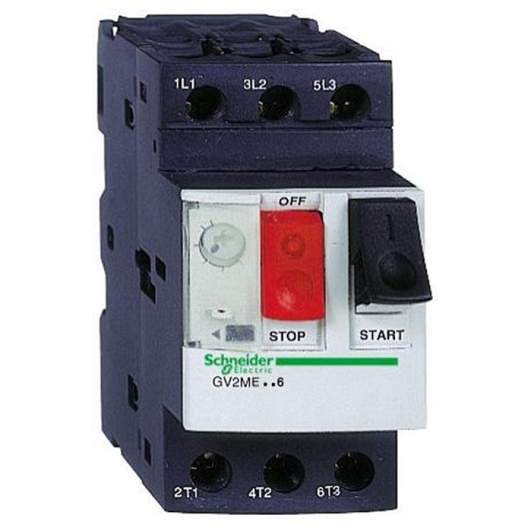 Силовой автомат для защиты двигателя Schneider Electric TeSys GV2 1.6А 3P, термомагнитный расцепитель, GV2ME066