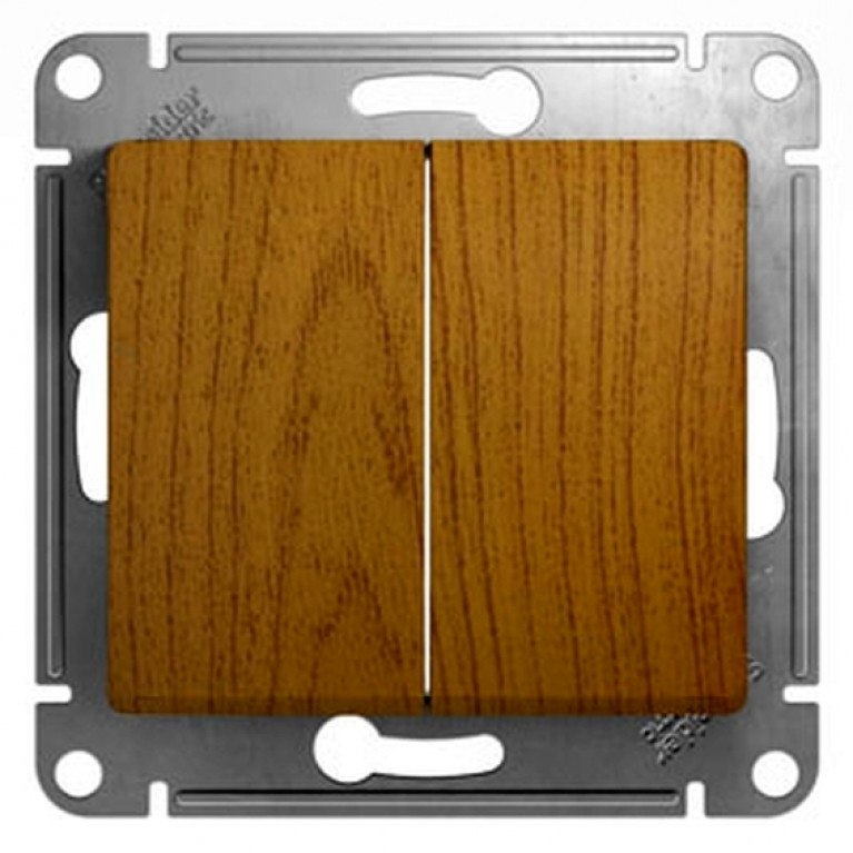 Выключатель 2-клавишный Schneider Electric GLOSSA, скрытый монтаж, дуб, GSL000551