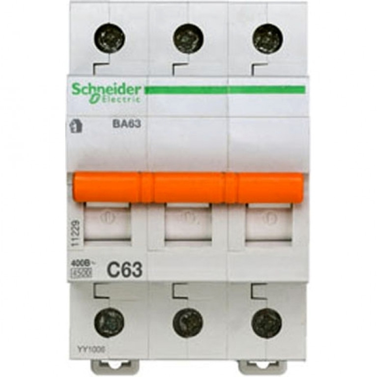 Автоматический выключатель Schneider Electric Домовой 3P 63А (C) 4.5кА, 11229