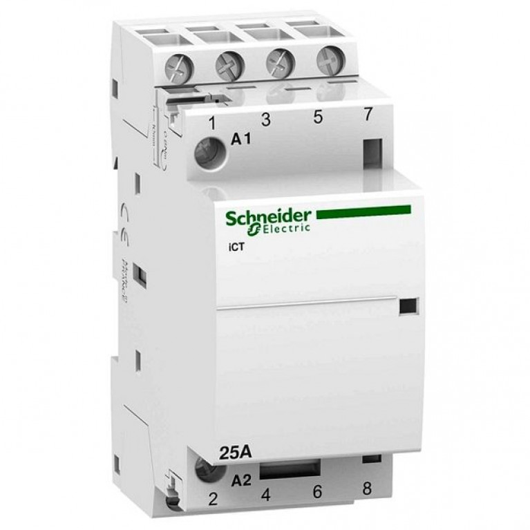Модульный контактор Schneider Electric iCT 4P 25А 400//24В AC, A9C20134