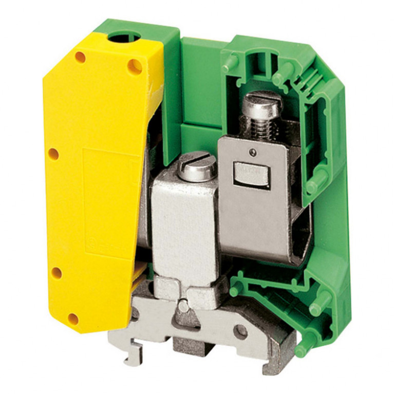 Клемма для заземления с винтовым зажимом Schneider Electric TERMINAL 50мм², желто-зеленый, NSYTRV502PE