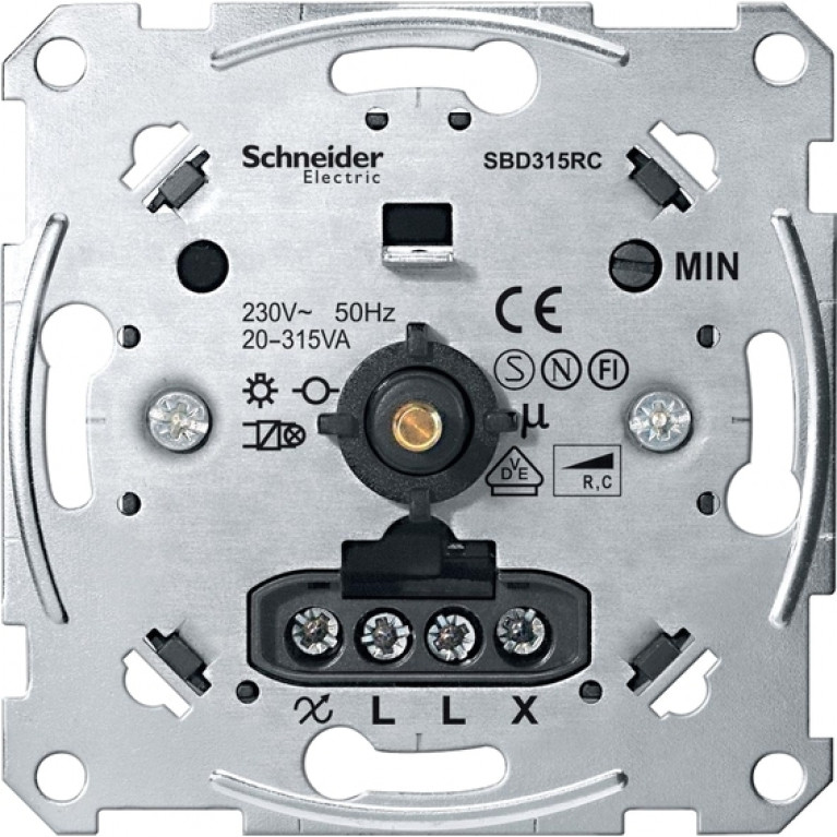 Механизм поворотного светорегулятора-переключателя Schneider Electric коллекции Merten, 315 Вт, MTN5136-0000