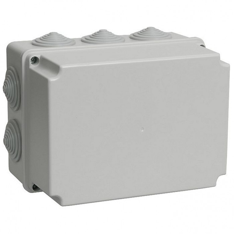 Коробка КМ41246 распаячная для о//п 190х140х120 мм IP55 (RAL7035, 10 гермовводов)