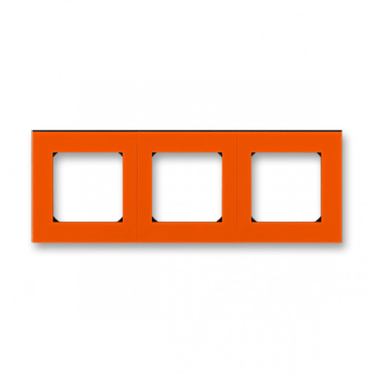 Рамка 3 поста ABB LEVIT, оранжевый // дымчатый чёрный, 2CHH015030A6066
