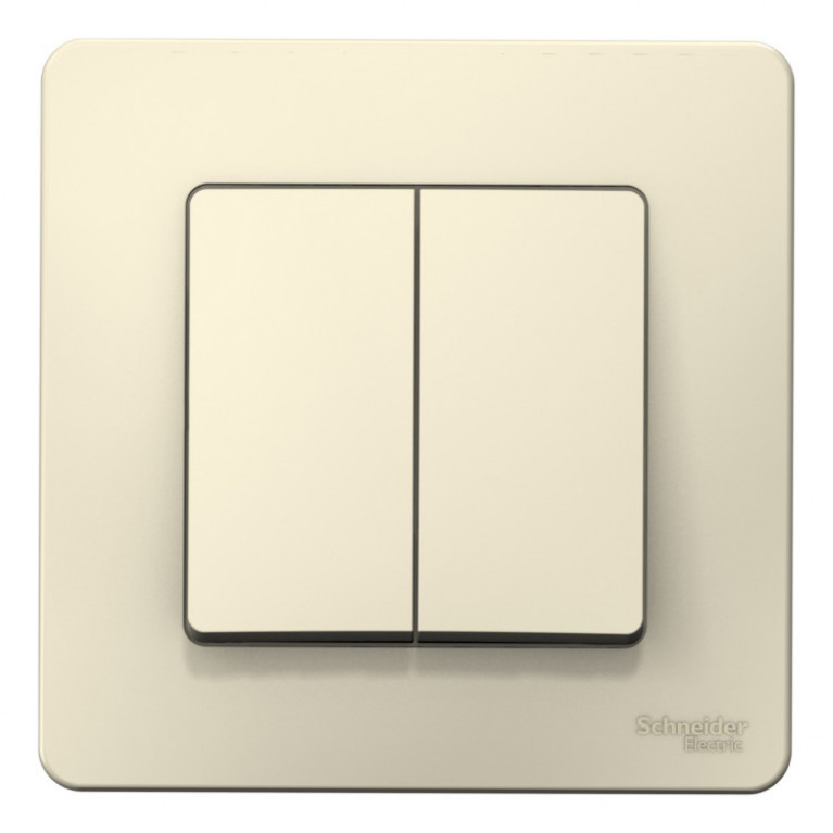 Выключатель 2-клавишный Schneider Electric BLANCA, скрытый монтаж, молочный, BLNVS010502