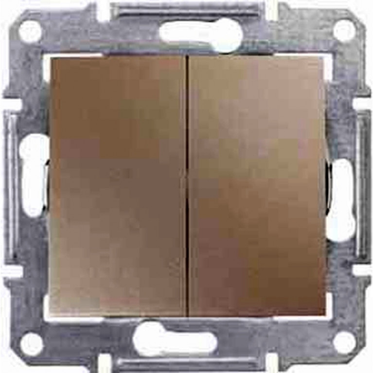Выключатель 2-клавишный Schneider Electric SEDNA, скрытый монтаж, титан, SDN0300468