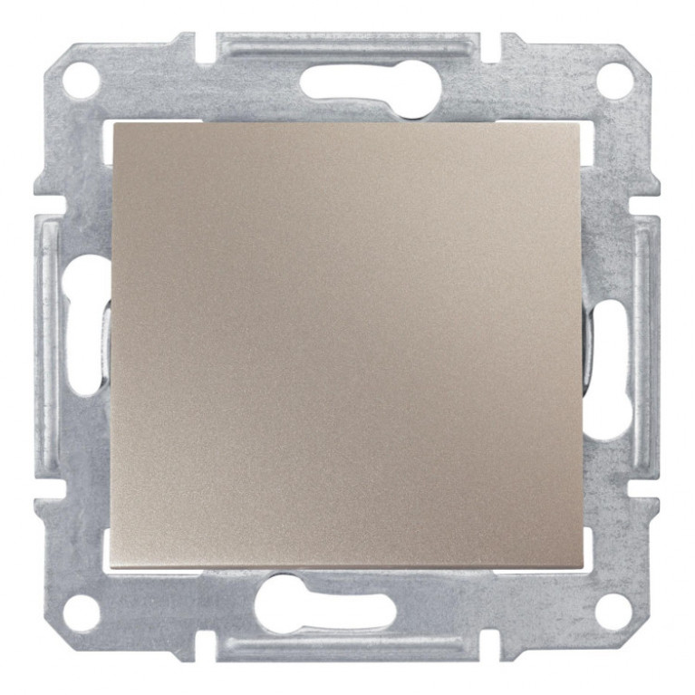 Переключатель 1-клавишный кнопочный Schneider Electric SEDNA, скрытый монтаж, титан, SDN0420168