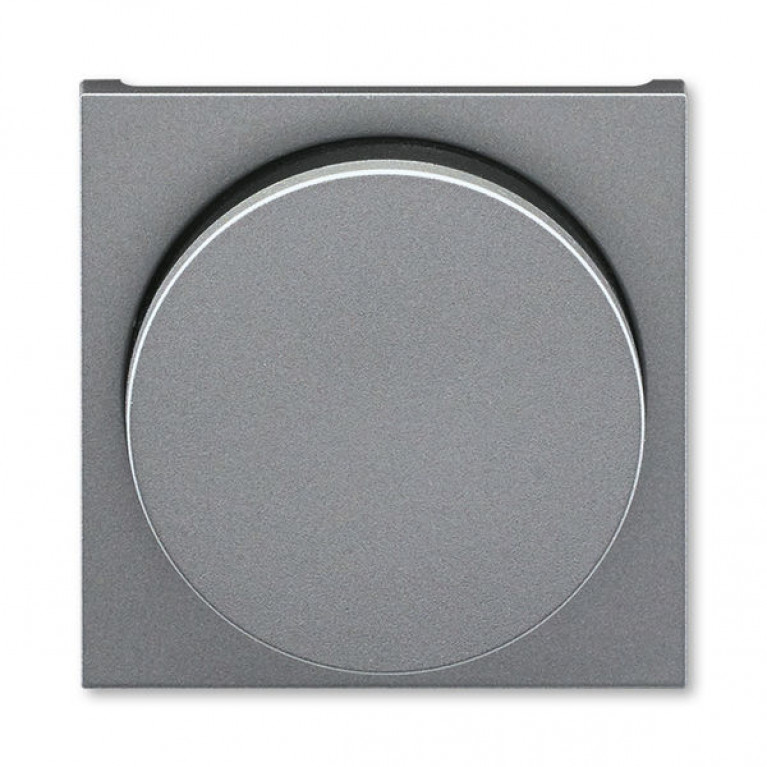 Накладка на светорегулятор поворотный ABB LEVIT, сталь // дымчатый черный, 2CHH940123A4069