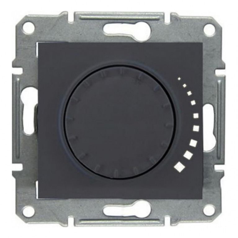 Светорегулятор поворотно-нажимной Schneider Electric SEDNA, 500 Вт, графит, SDN2200570