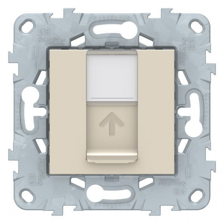 Розетка компьютерная RJ45 Cat.6 Schneider Electric UNICA NEW, антрацит, NU541554