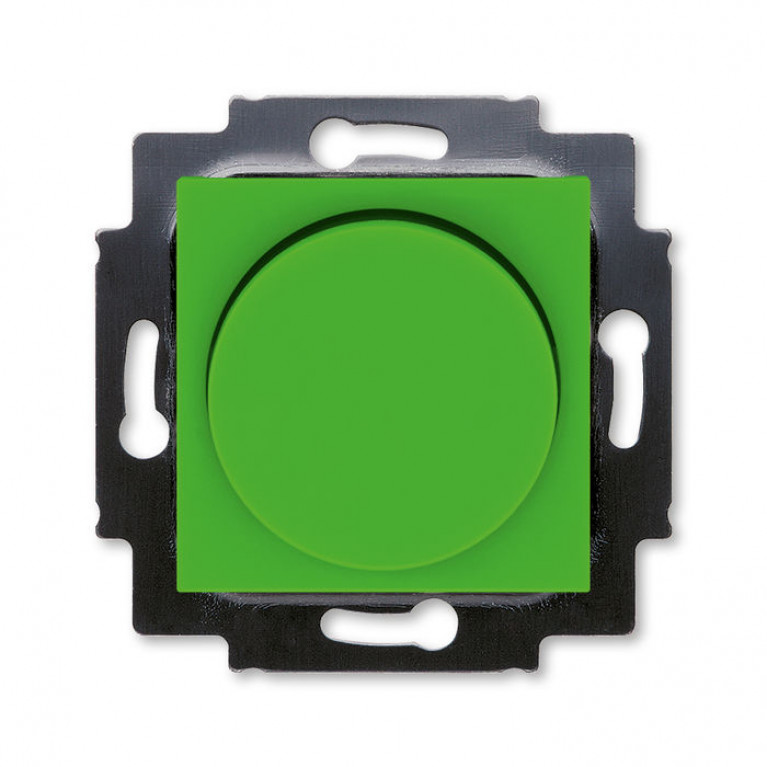 Светорегулятор поворотно-нажимной ABB LEVIT, 600 Вт, зелёный // дымчатый чёрный, 2CHH942247A6067