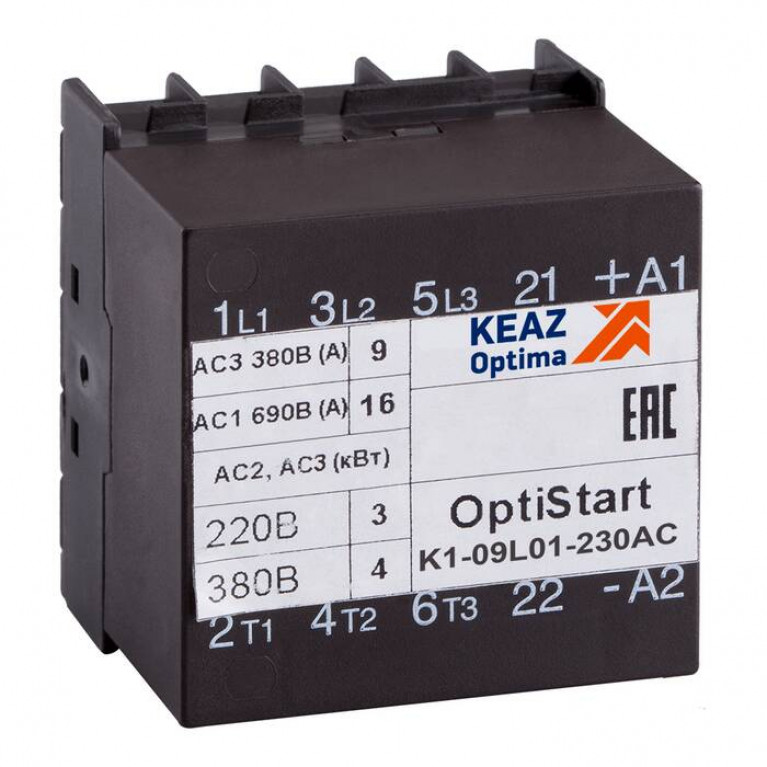 Контактор КЭАЗ OptiStart K1 3P 9А 400//230В AC 4кВт, 117098