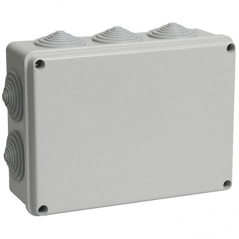 Коробка КМ41244 распаячная для о//п 190х140х70 мм IP55 (RAL7035, 10 гермовводов)
