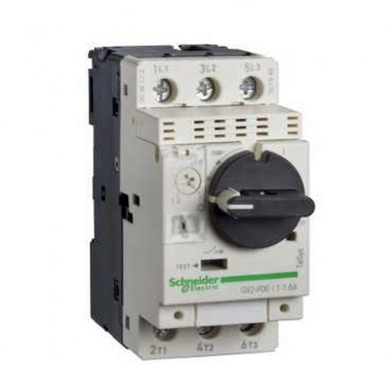 Силовой автомат для защиты двигателя Schneider Electric TeSys GV2 6.3А 3P, термомагнитный расцепитель, GV2P10TQ