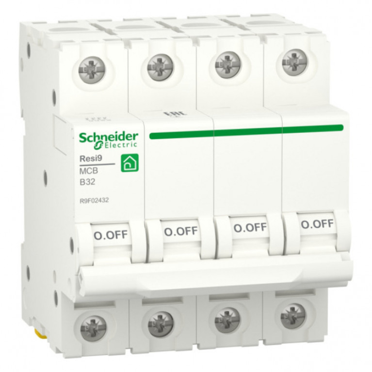 Автоматический выключатель Schneider Electric Resi9 4P 32А (B) 6кА, R9F02432