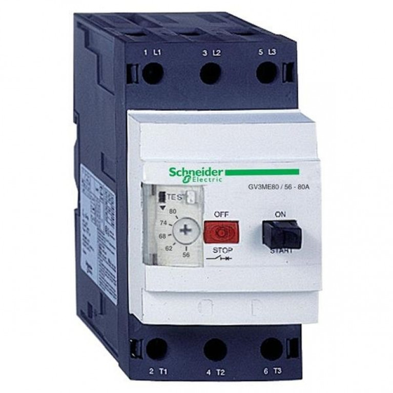 Силовой автомат для защиты двигателя Schneider Electric TeSys GV3 80А 3P, термомагнитный расцепитель, GV3ME80