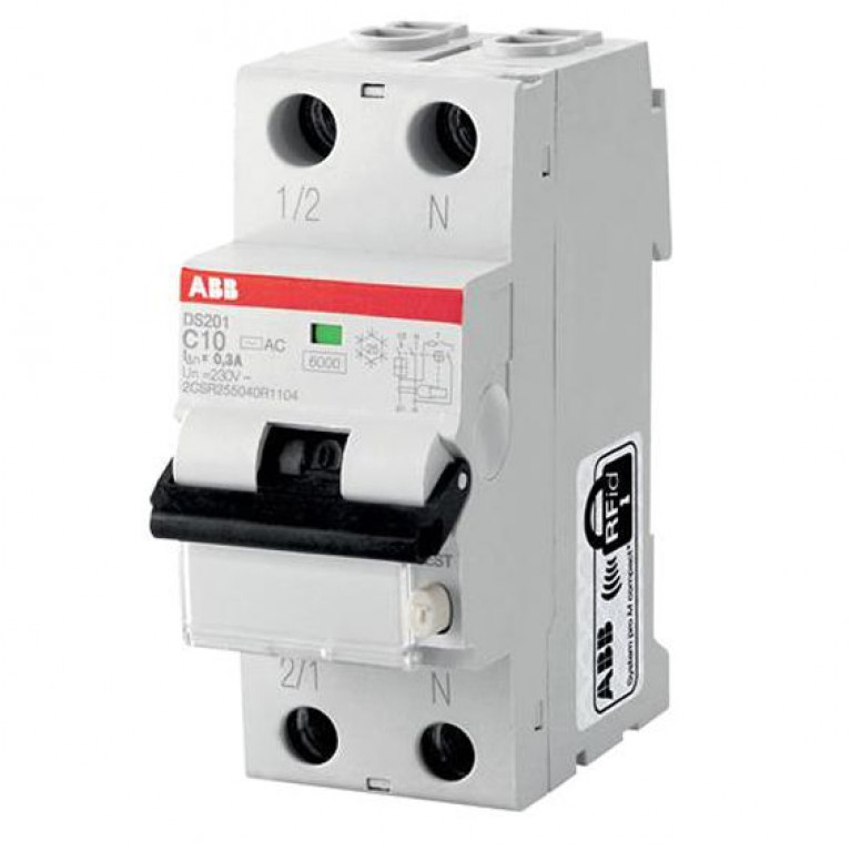 Дифавтомат ABB DS200 1P+N 16А (K) 6кА 30мА (A), 2CSR255140R1167