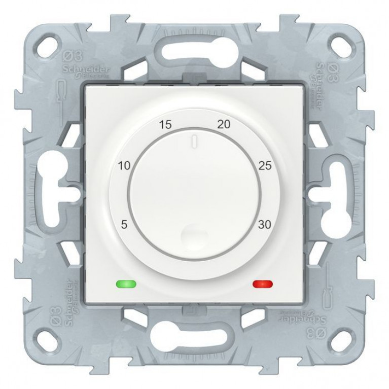 Термостат комнатный Schneider Electric UNICA NEW, с датчиком, белый, NU550118