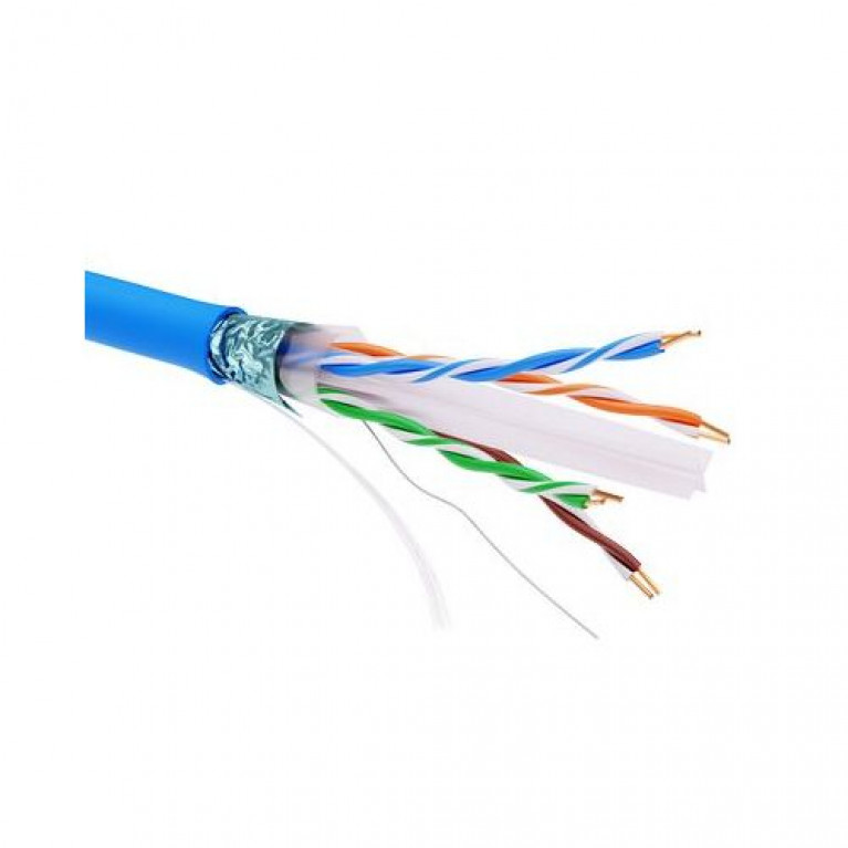 Информационный кабель экранированный F//UTP 4х2 CAT6, LSZH, синий (упак. 305пог. м)