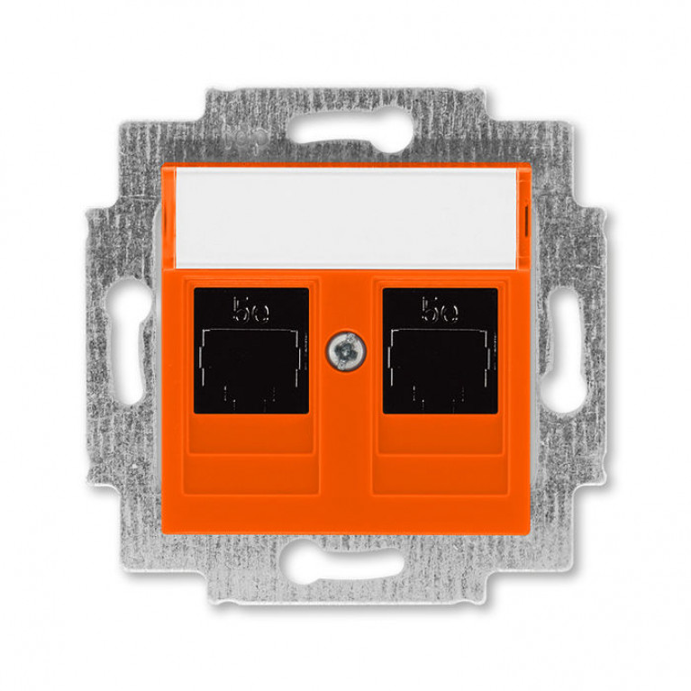 Розетка компьютерная RJ45 Cat.5 ABB LEVIT, оранжевый, 2CHH295118A6066