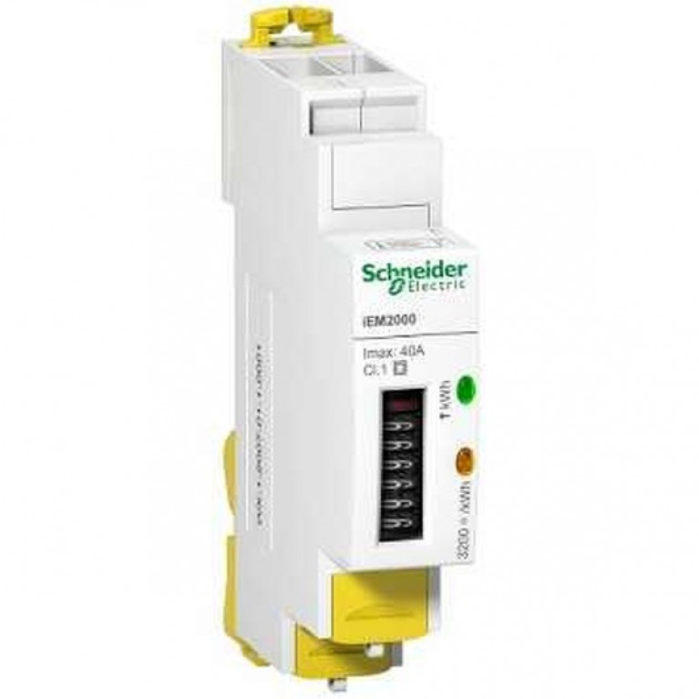 Счетчик электроэнергии однотарифный Schneider Electric Acti9 однофазный 40(40)А, ЖКИ, кл.т. 1, A9MEM2000
