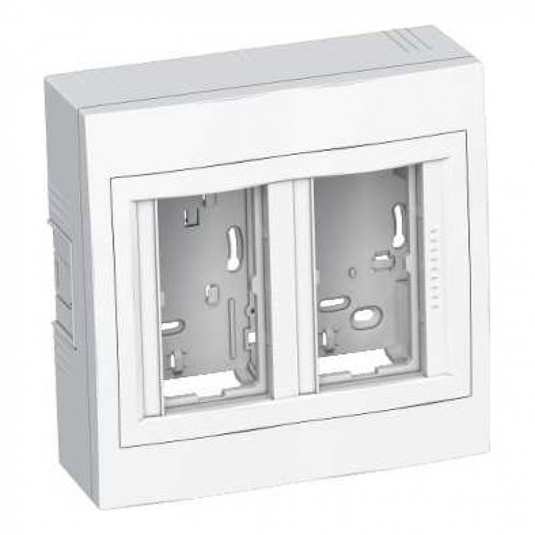 КОРОБКА НАР.МОНТ 2Х2 ВЕРТ.С РАМКОЙ R9003
