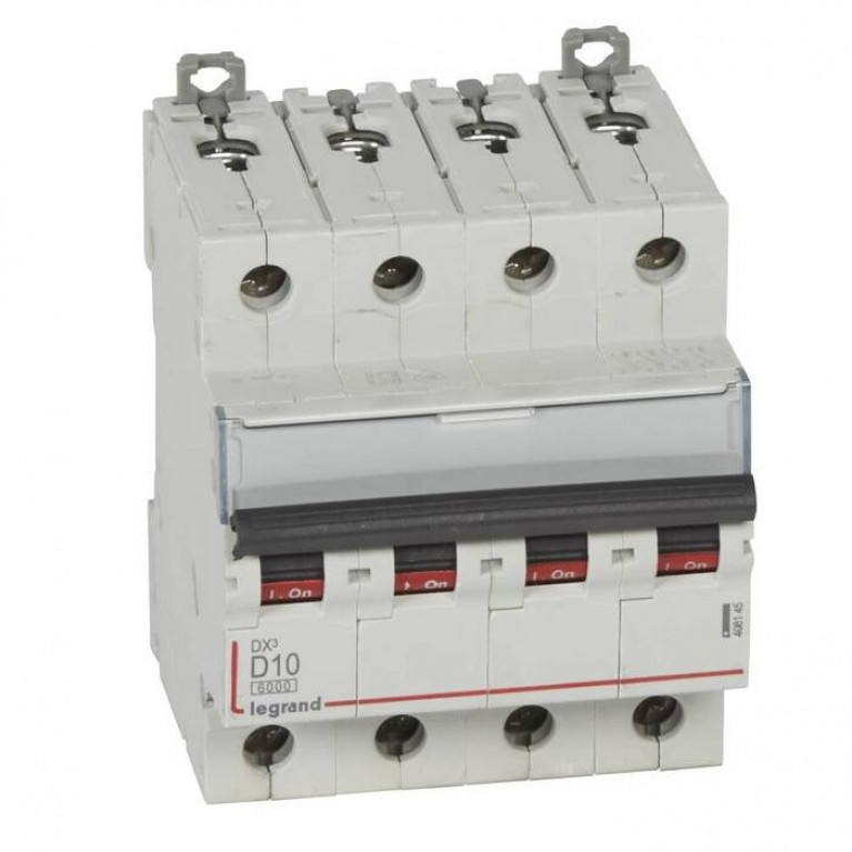 Автоматический выключатель Legrand DX³ 4P 10А (D) 6кА, 408145