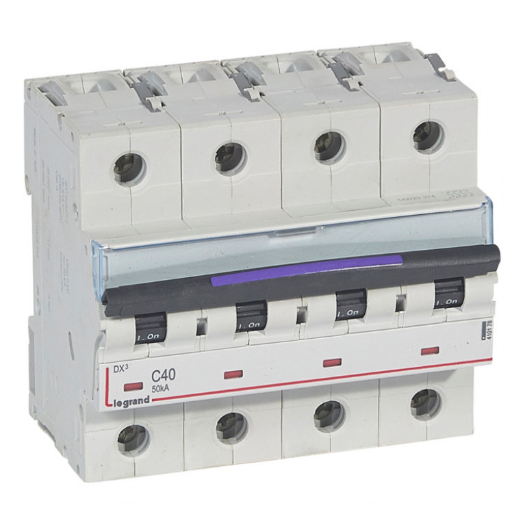 Автоматический выключатель Legrand DX³ 4P 40А (C) 50кА, 410178