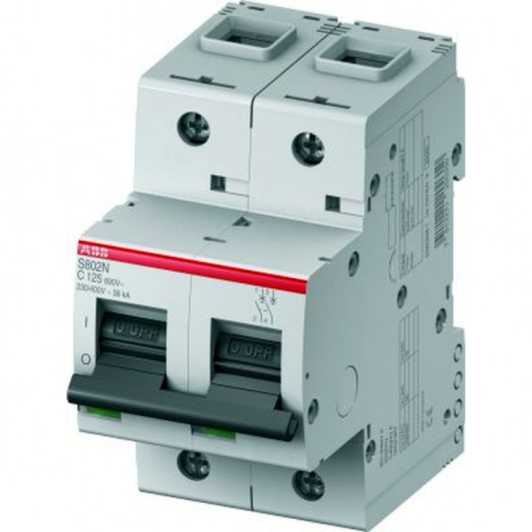 Автоматический выключатель ABB S800N 2P 50А (C) 20кА, 2CCS892001R0504