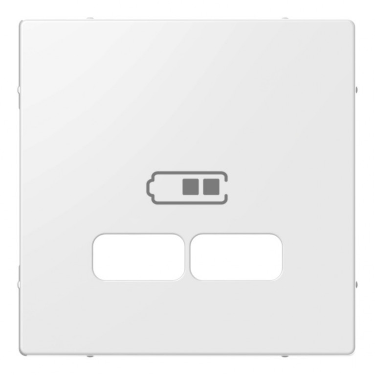 MERTEN, ЦЕНТРАЛЬНАЯ НАКЛАДКА для USB механизма 2,1А, ПОЛЯРНЫЙ БЕЛЫЙ, SM