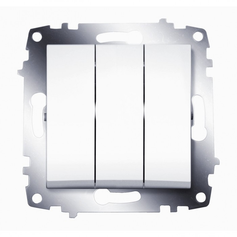 Выключатель 3-клавишный ABB COSMO, скрытый монтаж, белый, 619-010200-254