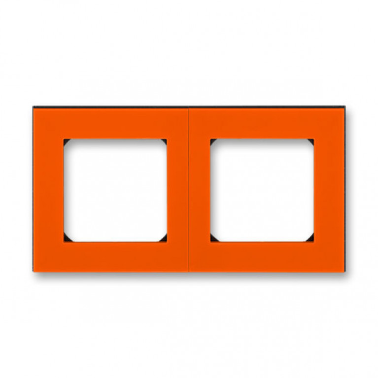 Рамка 2 поста ABB LEVIT, оранжевый // дымчатый чёрный, 2CHH015020A6066