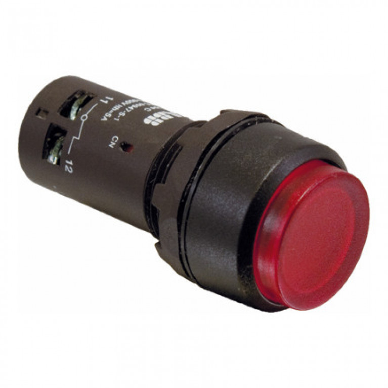 Кнопка CP4-30R-11 красная c фикс. и выступающий клавишей 1HЗ1НО