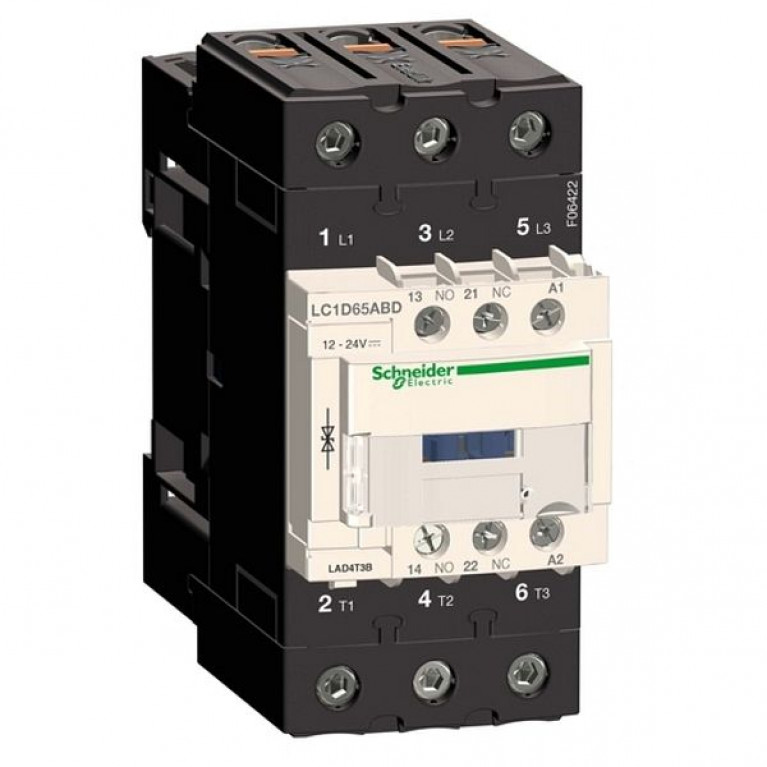 Контактор Schneider Electric TeSys LC1D EVERLINK 3P 80А 440//24В DC 30кВт, LC1D65ABD