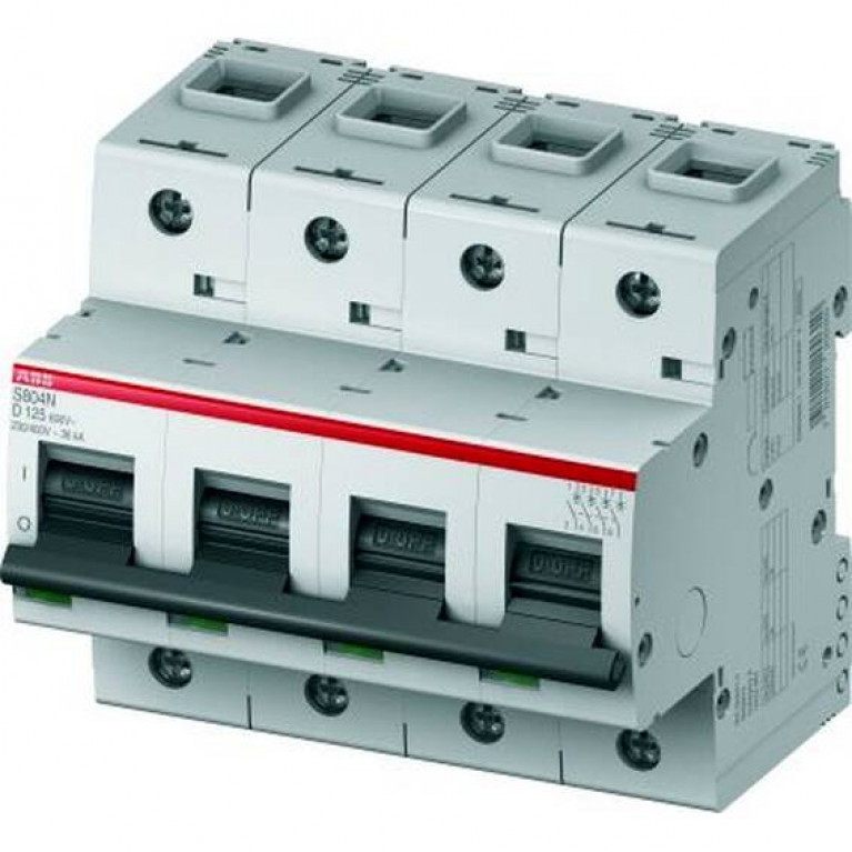 Автоматический выключатель ABB S800N 4P 25А (D) 20кА, 2CCS894001R0251