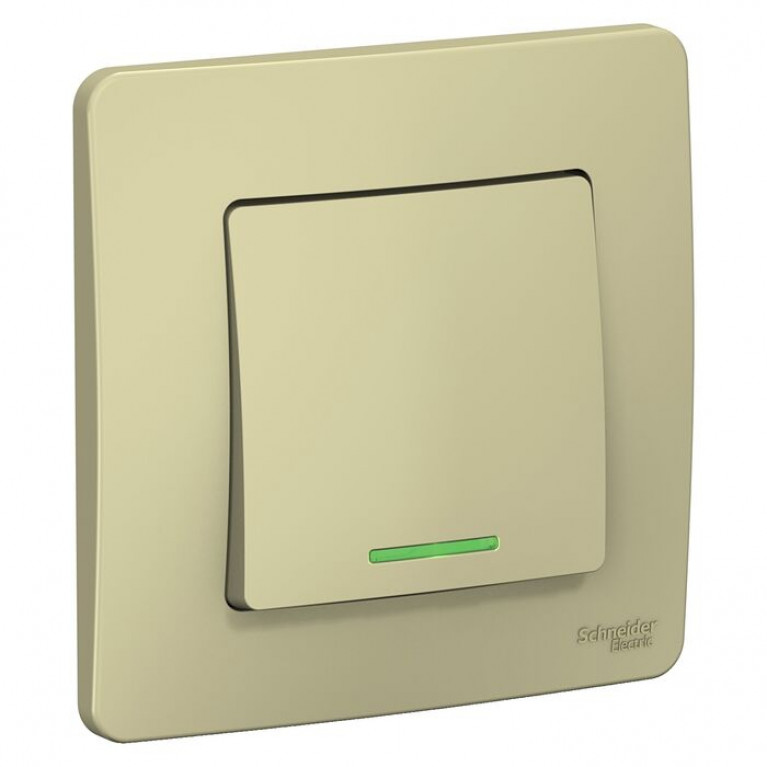 Переключатель 1-клавишный Schneider Electric BLANCA, скрытый монтаж, бежевый, BLNVS010617
