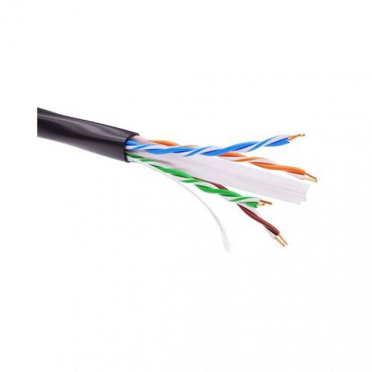 Информационный кабель неэкранированный  U//UTP 4х2 CAT6A, PE, чёрный (упак. 500пог. м)