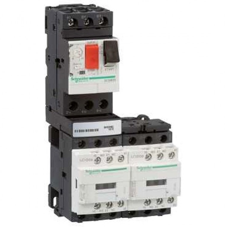 Реверсивный пускатель Schneider Electric TeSys GV2DM 2.5А, 0.75кВт 400//24В, GV2DM207BD