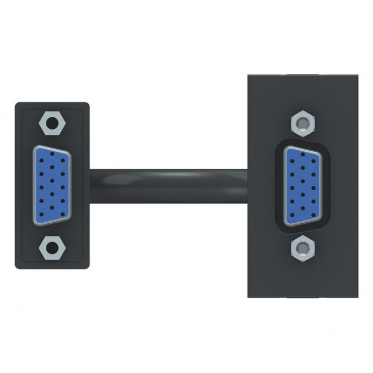 UNICA MODULAR РОЗЕТКА HD15 female (VGA), 1 модуль, АНТРАЦИТ