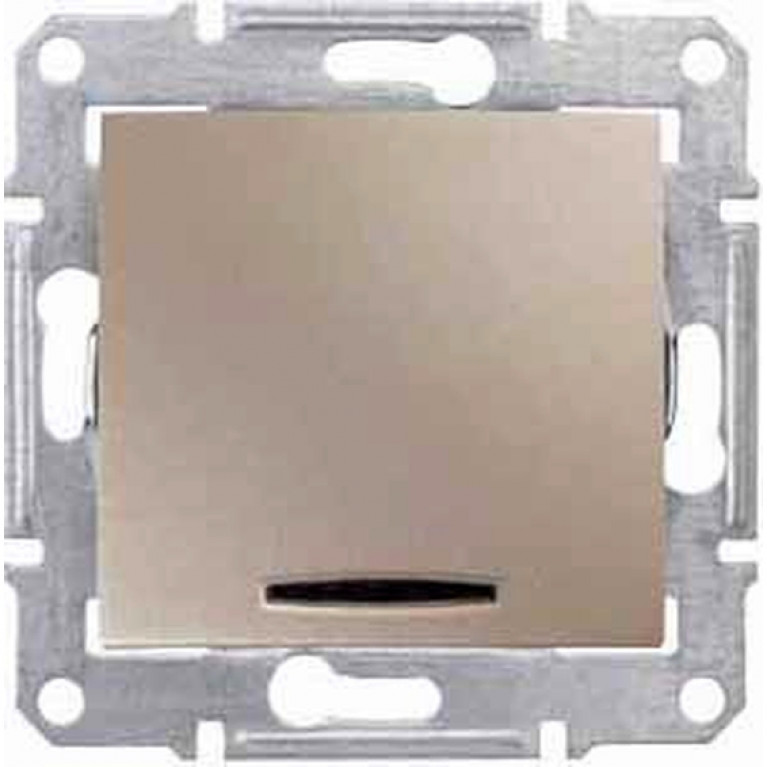 Переключатель 1-клавишный Schneider Electric SEDNA, с подсветкой, скрытый монтаж, титан, SDN0501168