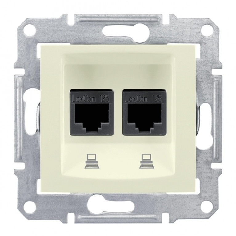 Розетка компьютерная RJ45 Cat.5 Schneider Electric SEDNA, бежевый, SDN4400147