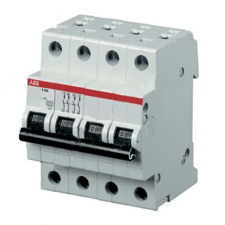 Автоматический выключатель ABB SH200L 4P 50А (C) 4.5кА, 2CDS244001R0504