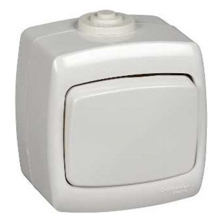 Переключатель 1-клавишный Schneider Electric РОНДО, открытый монтаж, белый, VA610-126B-BI