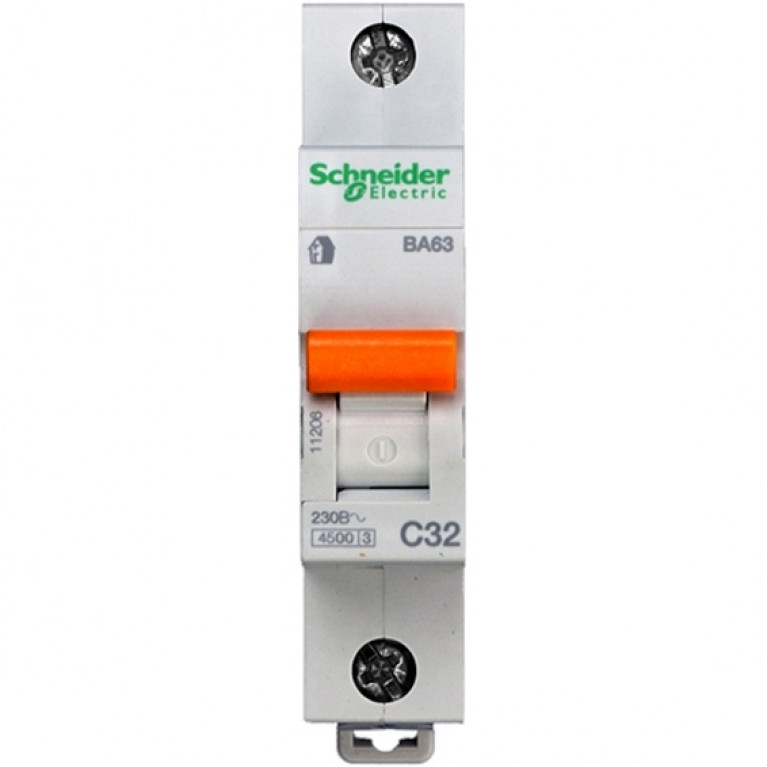 Автоматический выключатель Schneider Electric Домовой 1P 32А (C) 4.5кА, 11206