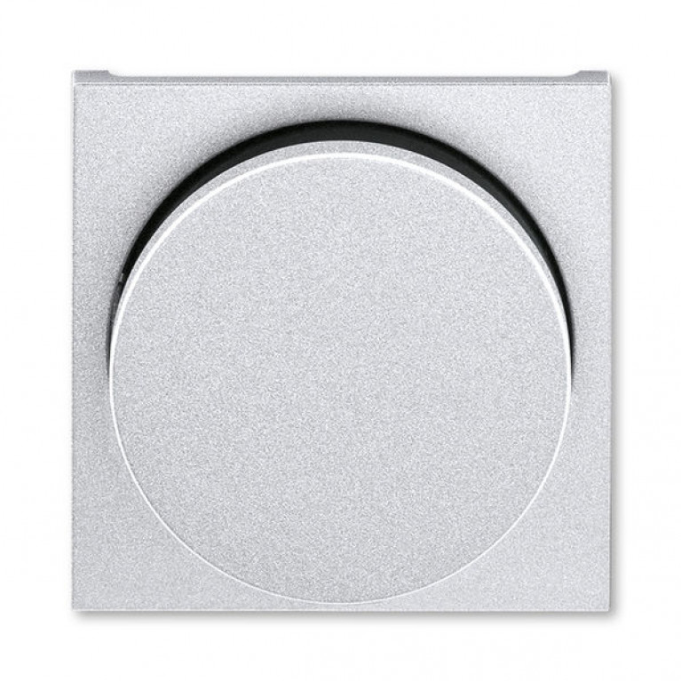 Накладка на светорегулятор поворотный ABB LEVIT, серебро // дымчатый черный, 2CHH940123A4070