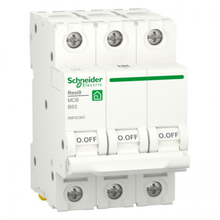Автоматический выключатель Schneider Electric Resi9 3P 63А (B) 6кА, R9F02363