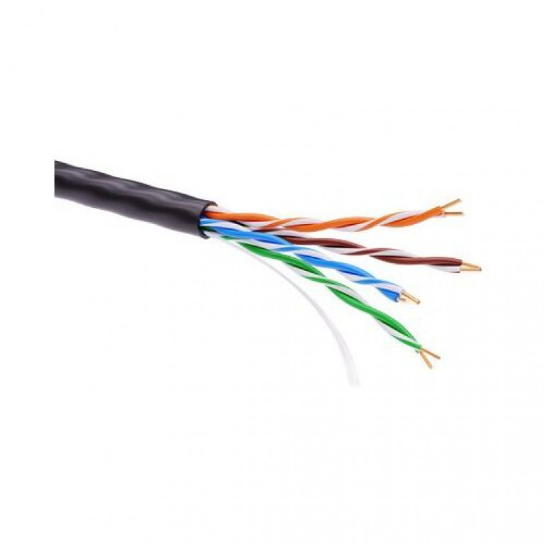 Информационный кабель неэкранированный U//UTP 4х2 CAT5E, PE, Черный (упак. 305пог. м)