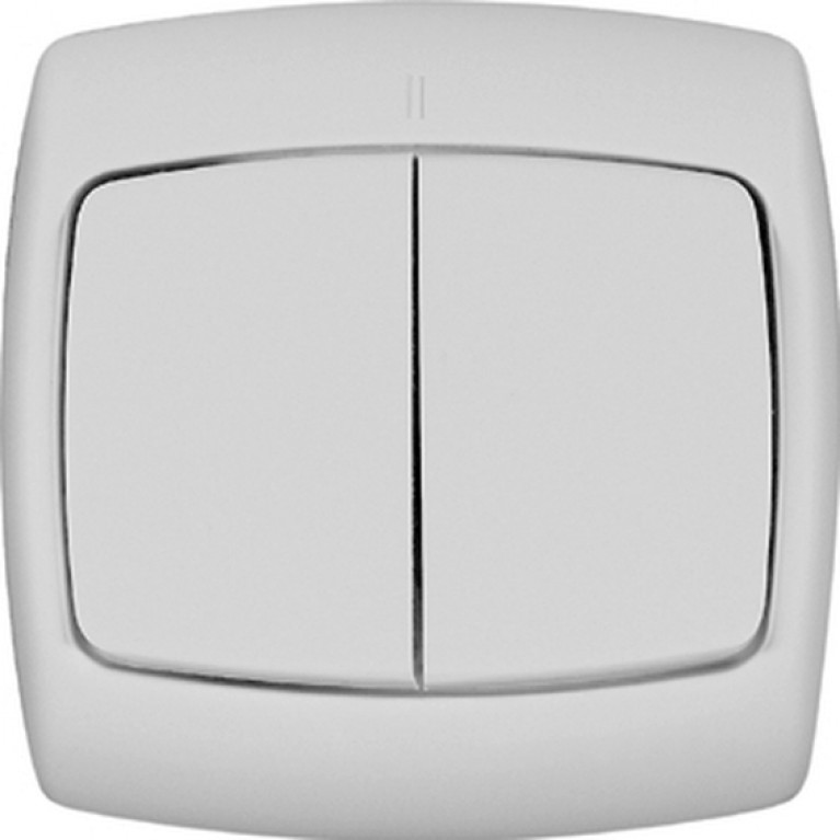 Выключатель 2-клавишный Schneider Electric РОНДО, скрытый монтаж, белый, S56-052-BI