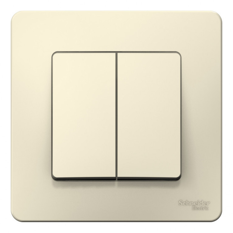 Переключатель 2-клавишный Schneider Electric BLANCA, скрытый монтаж, молочный, BLNVS106602