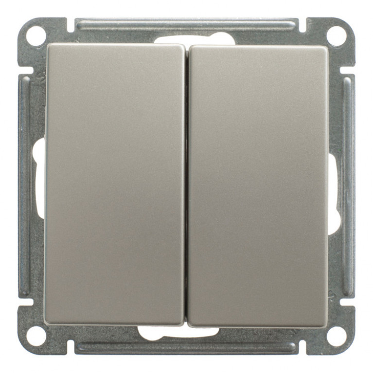Переключатель 2-клавишный Schneider Electric W59, скрытый монтаж, шампань, VS610-256-4-86
